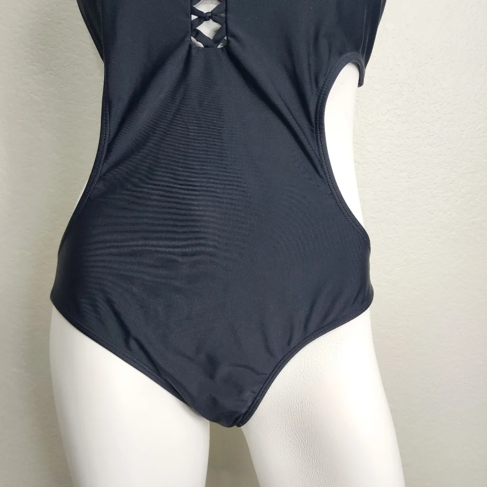Apollo Black One Piece Swimsuit Size L